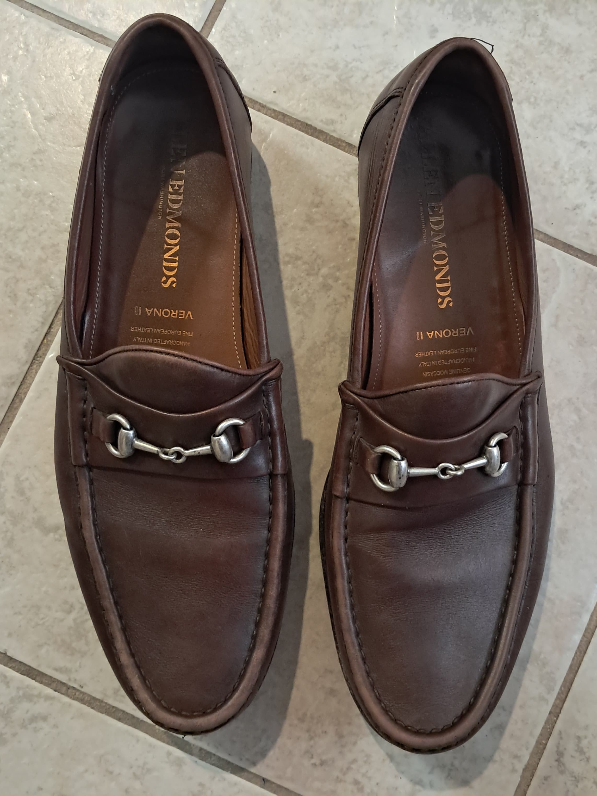 Allen Edmonds Verona Ii Brown Leather Bit Loafers